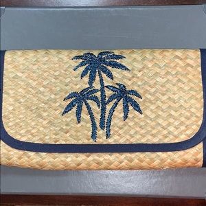 NWOT tropical palm tree clutch